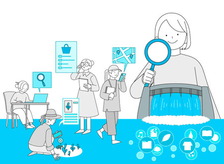 Future industry and welfare benefits concept illustration 006のイラスト素材