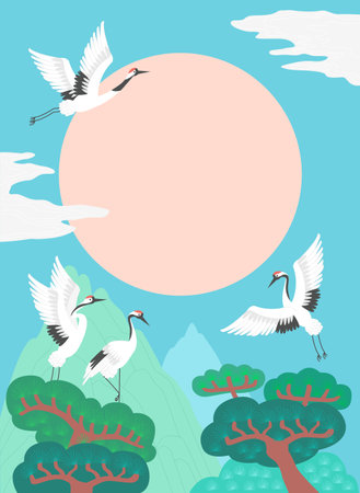 Asian new year greeting card backgroundのイラスト素材