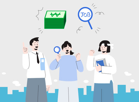 job search government fund illustrationのイラスト素材