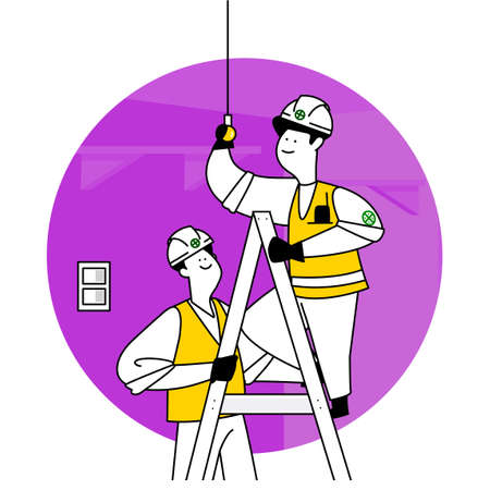 Industrial safety, worker protection illustration series