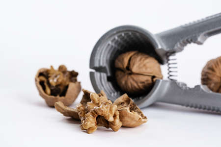 walnuts and nutcrackerの写真素材
