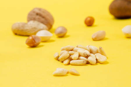 mix of pine nuts, walnuts, ginkgo nuts, chestnuts, peanuts