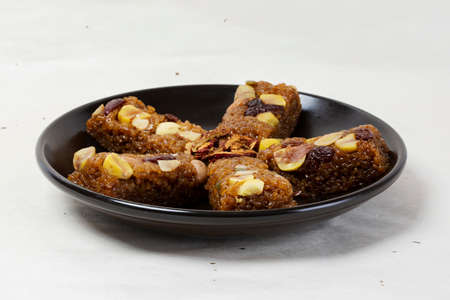 Yakbap, Korean dessert flavored glutinous rice mixed with honey, dates, chestnutsの写真素材