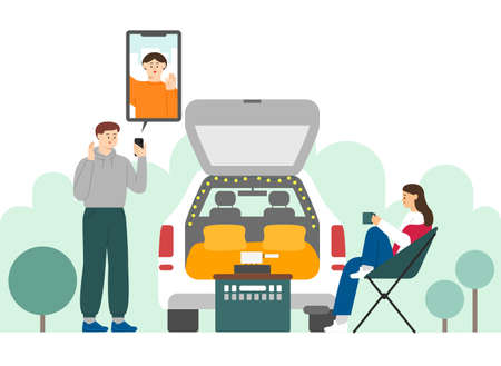 car camping trendのイラスト素材