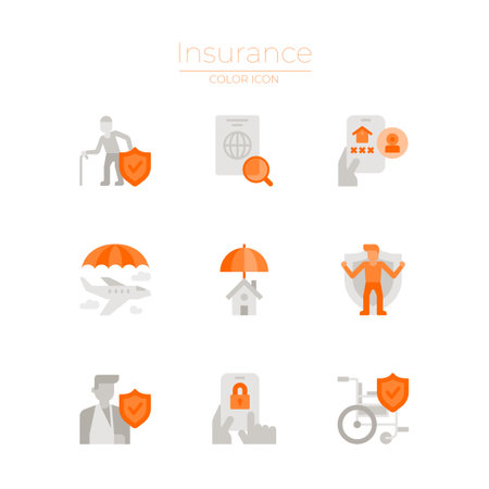 insurance icon setのイラスト素材