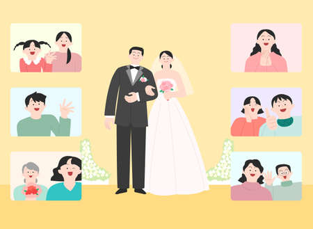cooperation, unity in society to go through covidのイラスト素材