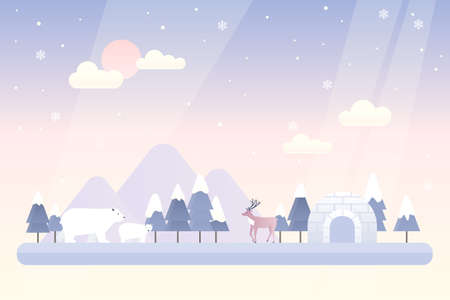 Vector illustration of winter scenery.のイラスト素材