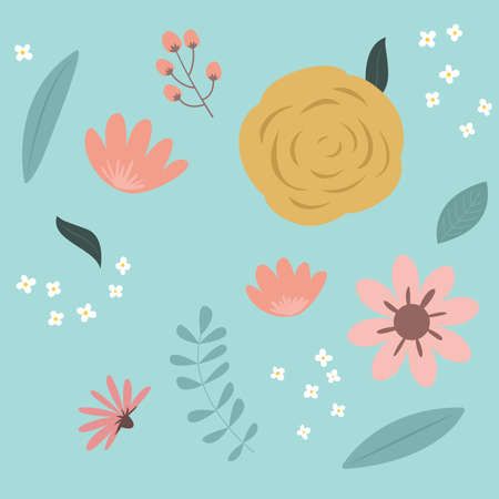 Spring flower pattern vector illustration.のイラスト素材