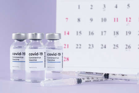 Covid19 vaccine schedule conceptの写真素材