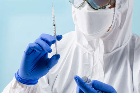 Covid 19 virus vaccine injection, syringe
