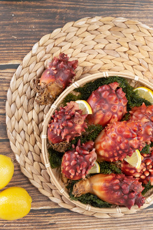 sea squirt in basketの写真素材