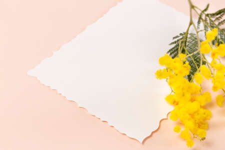 yellow flower and letterの写真素材