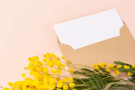 yellow flower and letterの写真素材