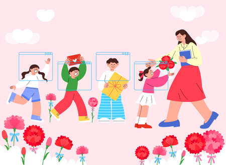 parents day greeting cardのイラスト素材