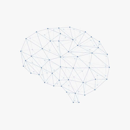 Human brain illustration with lines.のイラスト素材