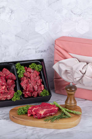 beef gift set for holidays, typical Korean holiday packの写真素材