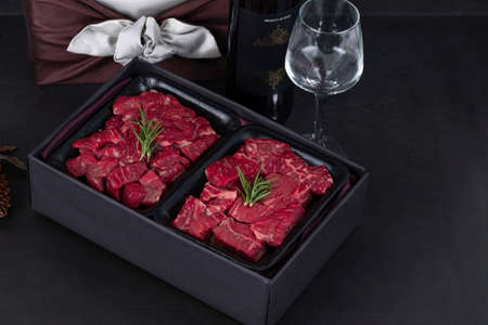 beef gift set for holidays, typical Korean holiday packの写真素材