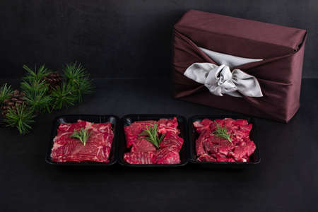 beef gift set for holidays, typical Korean holiday packの写真素材