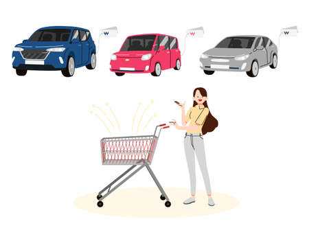 car rental and sales illustrationのイラスト素材