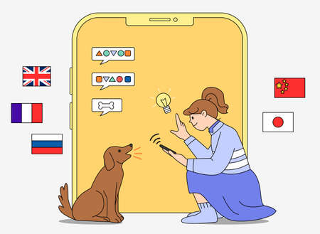 mobile life, foreign language study and translationsのイラスト素材
