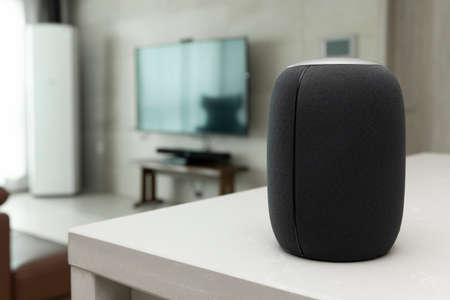 artificial intelligence speaker and devices in living room, house