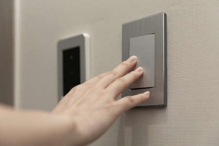 Hand pressing switchの写真素材
