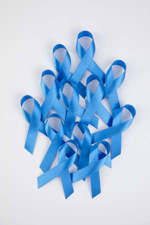blue ribbons on white background
