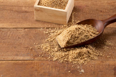 sesame powder in wood box
