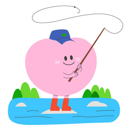 peach fruit emoticon character enjoying summerのイラスト素材