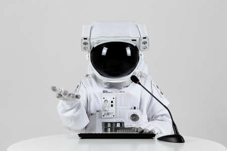 Astronaut on video conference, live chat