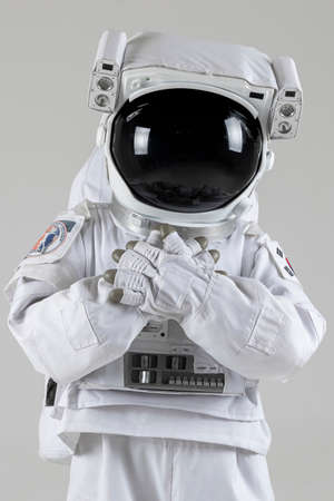 astronaut falling in love, white backgroundの写真素材