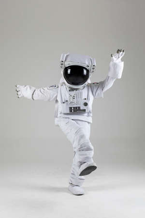 dancing astronaut, white backgroundの写真素材