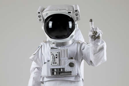 astronaut counting numbers, white backgroundの写真素材