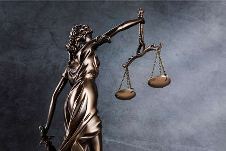 crime and law concept, statue of justiceの写真素材