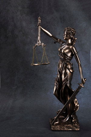 crime and law concept, statue of justiceの写真素材