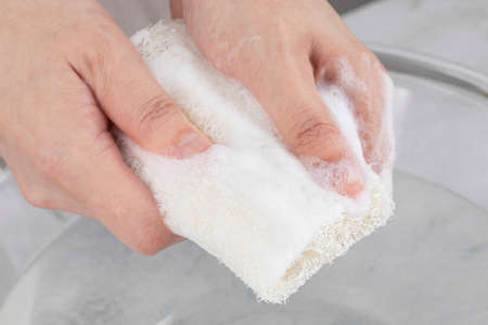 Zero waste - natural loofahの写真素材