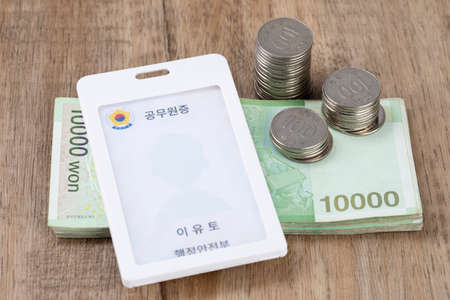 Crime and law - government official bribe conceptの写真素材