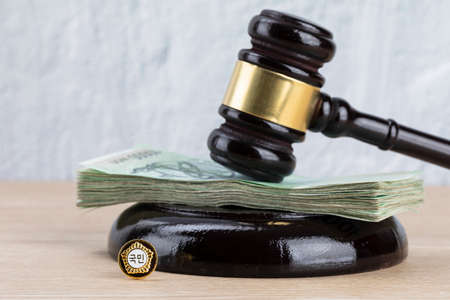 Law rods lawmakers badge placed on jipe ââ- Crime and the Lawの写真素材