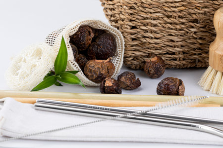 Zero waste cleaning - bamboo and stainless straw, soap nuts