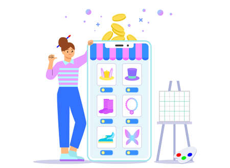 VR virtual world metaverse conceptのイラスト素材