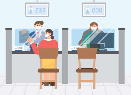 social distance in publicのイラスト素材