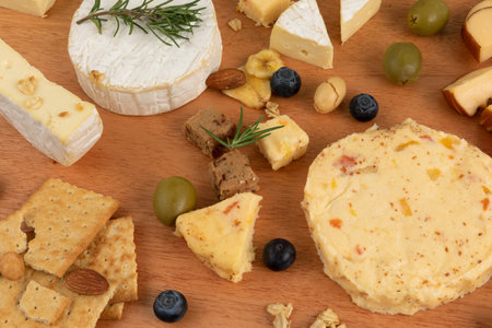 cheese plate, wood background