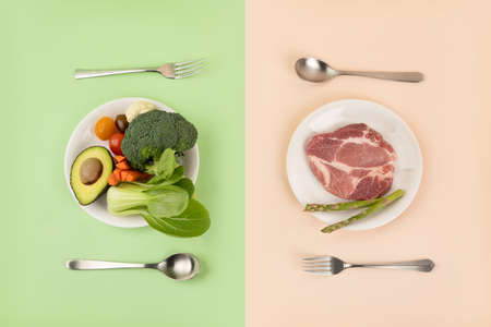 vegetarian and vegan food creative conceptの写真素材