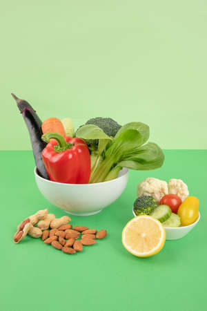 vegetarian and vegan food creative conceptの写真素材