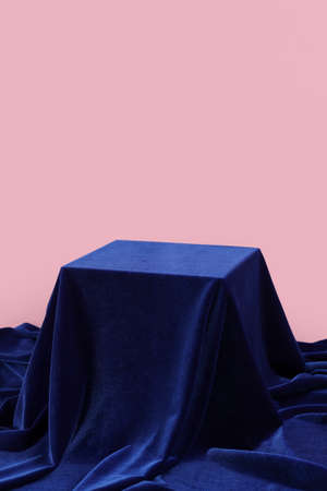 dark blue fabric backgroundの写真素材