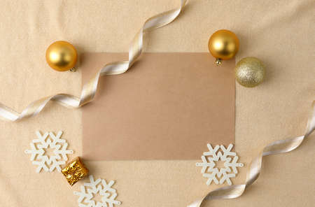 Christmas card with copy space, ornament frame