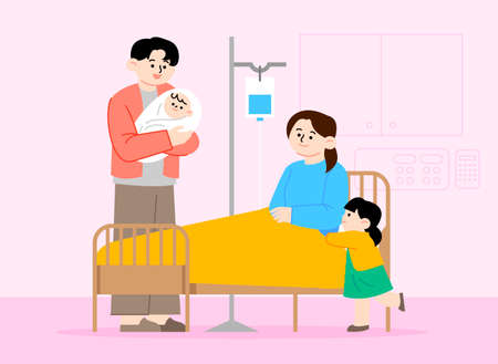 government fund, grant, support, policy for childbirth encouragementのイラスト素材