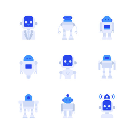 artificial intelligence, future technology robotics robot concept vector icon seriesのイラスト素材