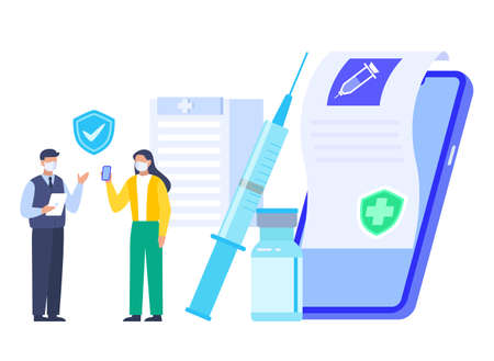 vaccination certificateのイラスト素材