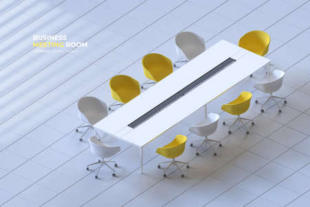 3d rendered business meeting room viewの写真素材